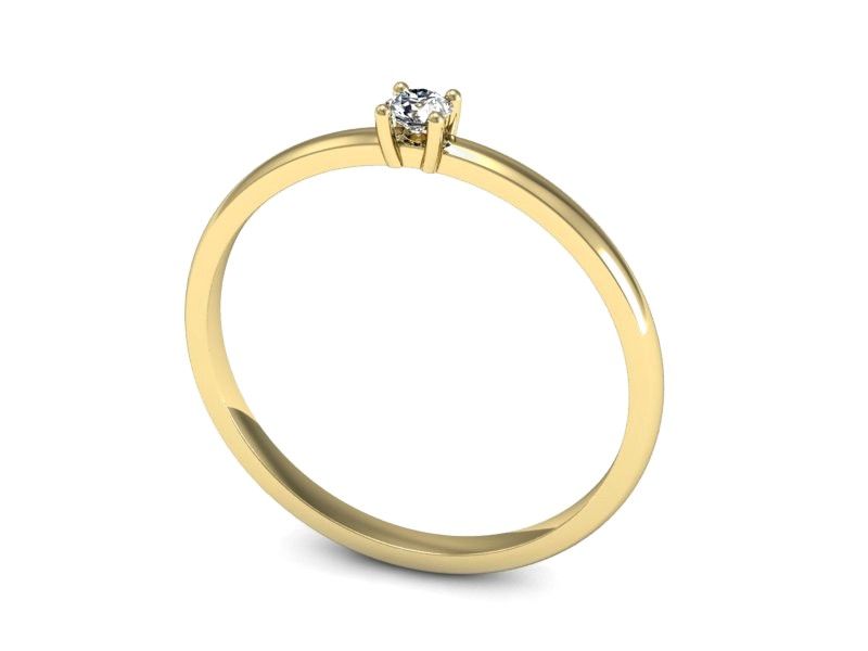 Pierścionek zaręczynowy z brylantem żółte złoto próba 585 - p16430z - 3