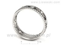 Pierscionek Obrączka z brylantami białe złoto próba 585 - p16431b- 3