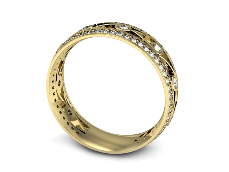 Obrączka z brylantami żółte złoto - p16431z — zdjęcie 3