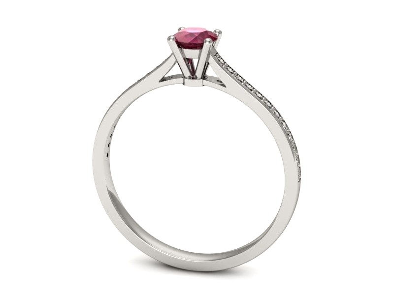 Pierścionek z rubinem i brylantami białe złoto - p16432br — zdjęcie 3