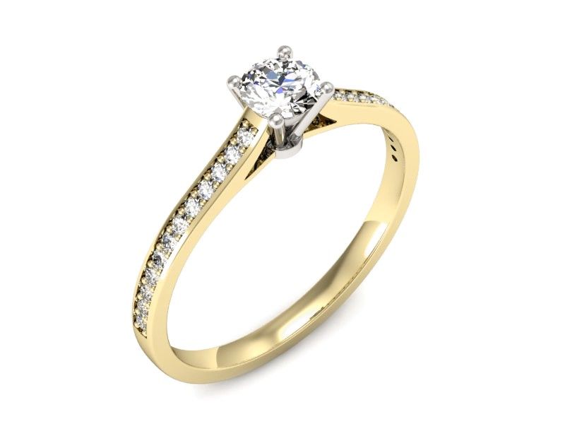Pierścionek zaręczynowy z diamentami złoto proba 585 - p16432zb - 1