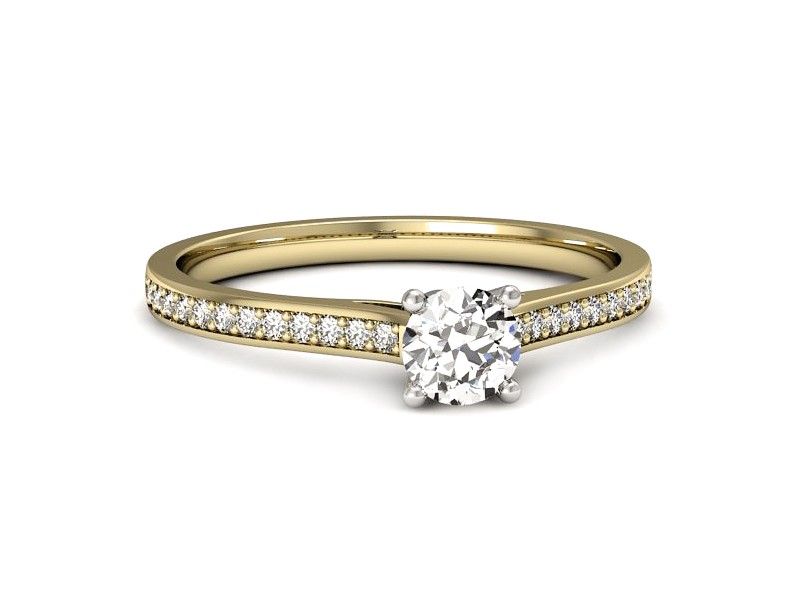 Pierścionek zaręczynowy z diamentami złoto proba 585 - p16432zb - 2
