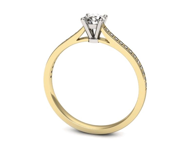 Pierścionek zaręczynowy z diamentami złoto proba 585 - p16432zb - 3