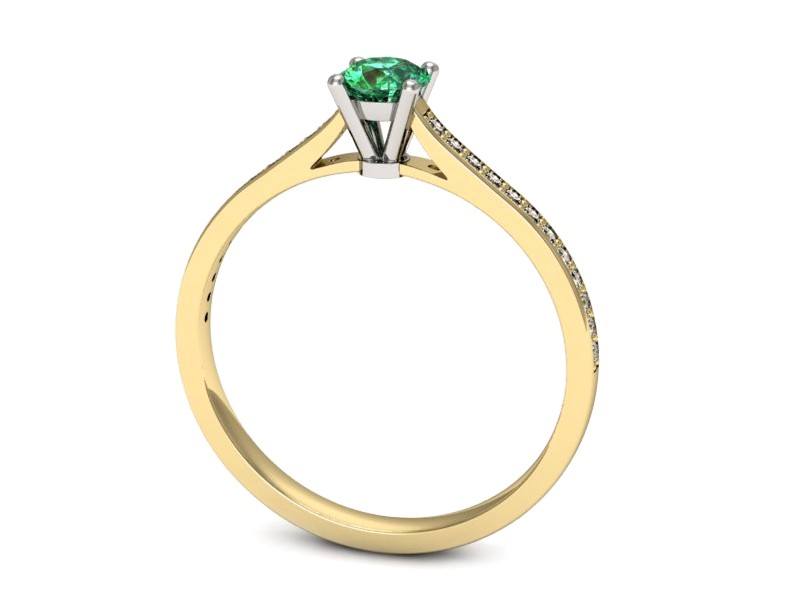 Pierścionek ze szmaragdem i diamentem - p16432zbsm — zdjęcie 3