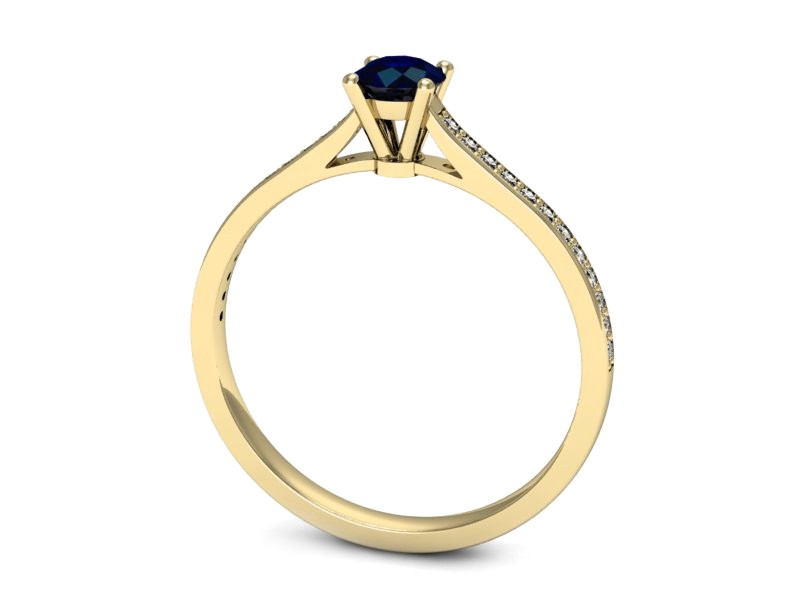 Złoty pierścionek z szafirem i brylantami - p16432zsz — zdjęcie 3