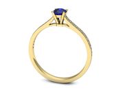 Złoty pierścionek z szafirem i diamentami - p16432zszc - 3