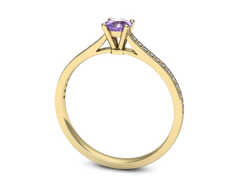 Pierścionek zaręczynowy z tanzanitem i brylantami - p16432zt — zdjęcie 3