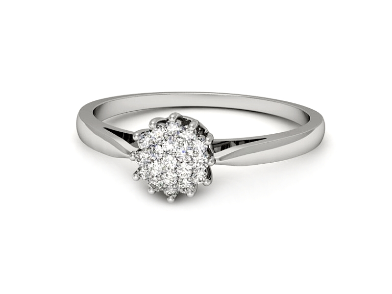 Złoty pierścionek z brylantami białe złoto - p16433b — zdjęcie 2