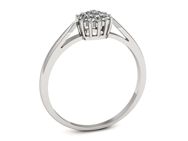 Złoty pierścionek z brylantami białe złoto - p16433b — zdjęcie 3