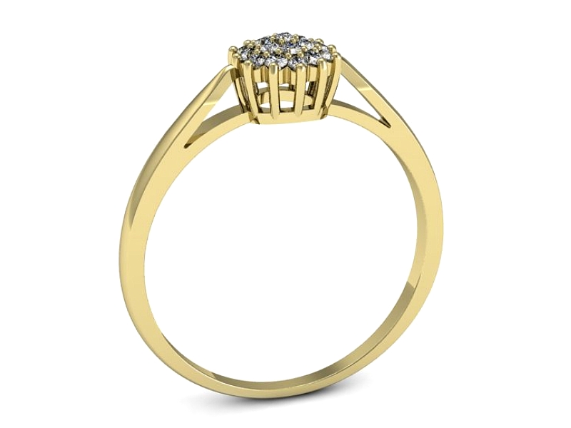 Złoty pierścionek z brylantami żółte złoto - p16433z — zdjęcie 3