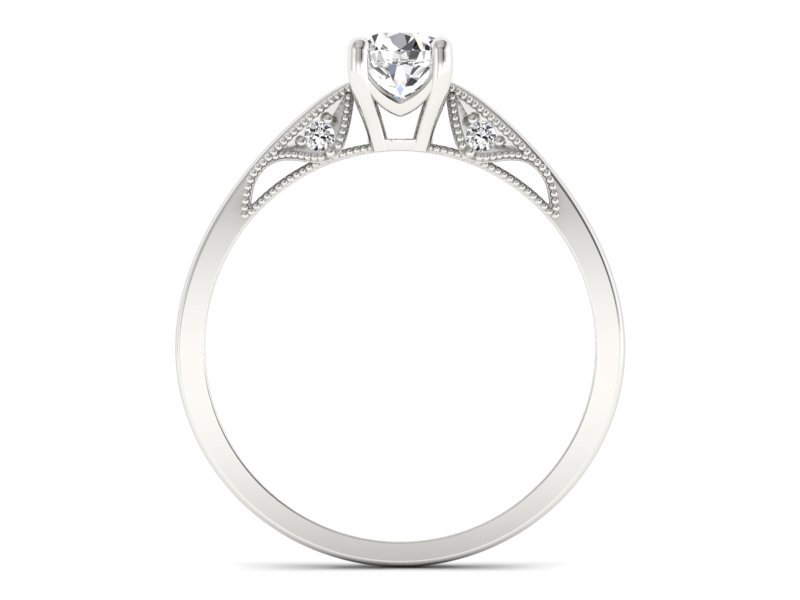 Złoty pierścionek z brylantami białe złoto - p16435b — zdjęcie 2