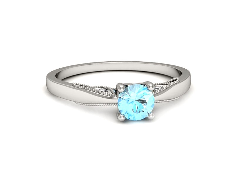 Pierścionek z topazem i brylantami białe złoto - p16435btp — zdjęcie 5