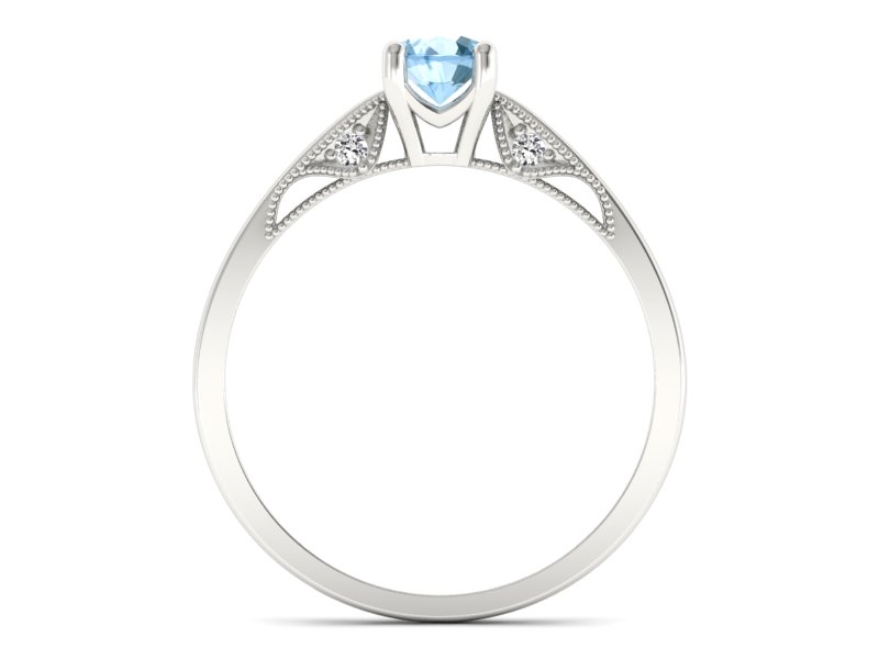 Pierścionek z topazem i brylantami białe złoto - p16435btp — zdjęcie 2