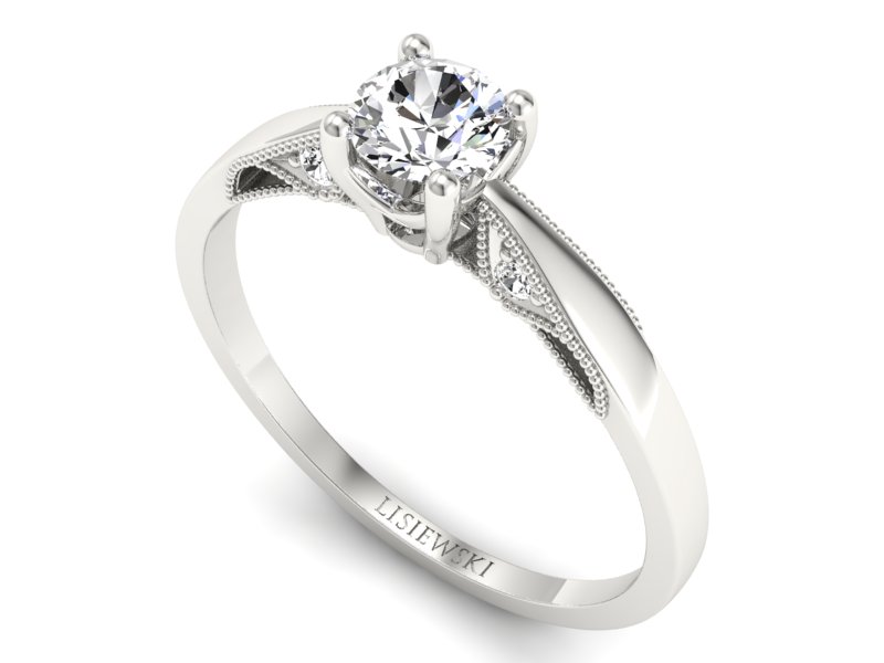 Pierścionek z platyny z brylantami - p16435pt — zdjęcie 3