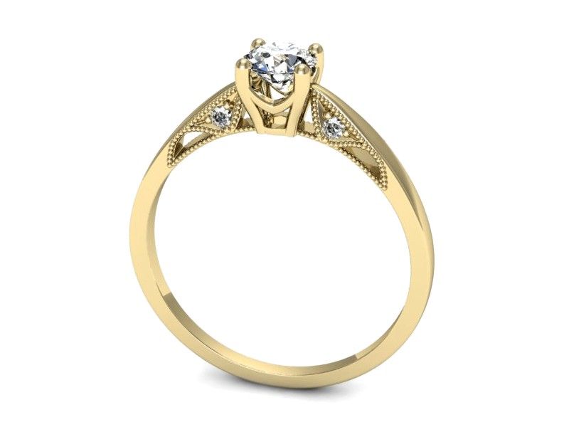 Pierścionek zaręczynowy z brylantami złoto proba 585 - p16435z - 3