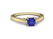 Złoty pierścionek z szafirem i diamentami - p16435zszc - 2