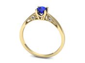 Złoty pierścionek z szafirem i diamentami - p16435zszc - 3