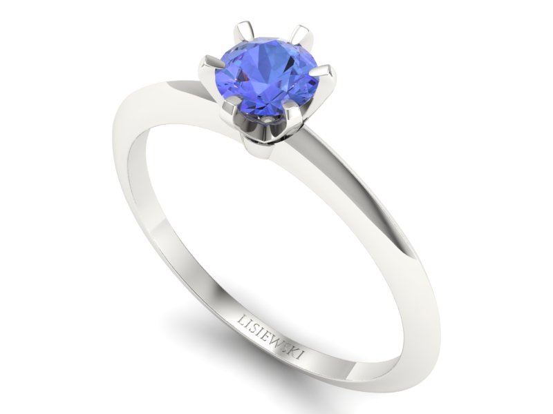 Złoty pierścionek z tanzanitem białe złoto - p16436bt — zdjęcie 3
