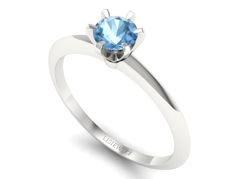 Złoty pierścionek z topazem białe złoto - p16436btp — zdjęcie 3