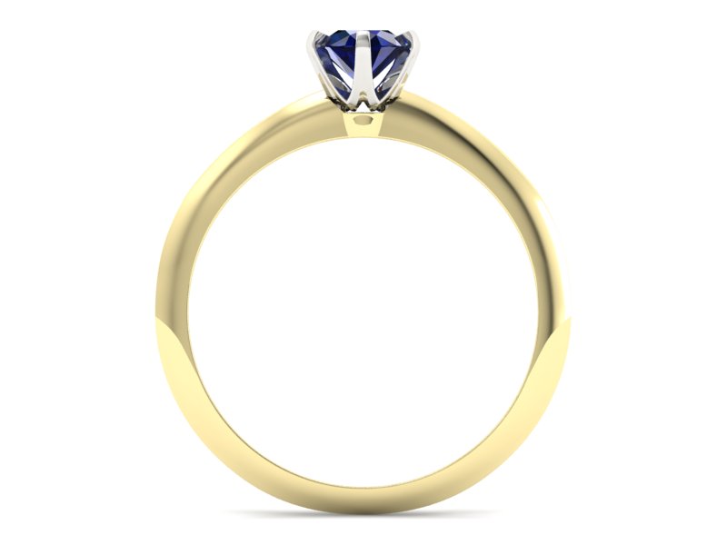 Pierścionek z szafirem żółte białe złoto - p16436zbsz — zdjęcie 2
