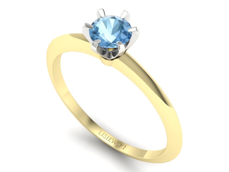 Pierścionek z topazem żółte białe złoto - p16436zbtp — zdjęcie 3