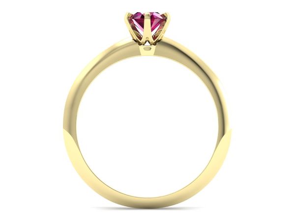 Pierścionek zaręczynowy z rubinem żółte złoto 585 - p16436zr