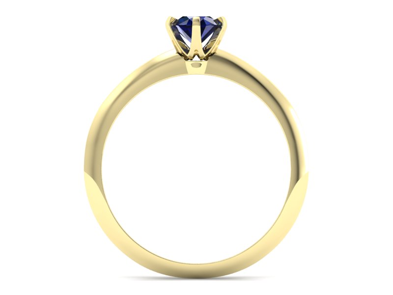 Złoty pierścionek z szafirem żółte złoto - p16436zsz — zdjęcie 2
