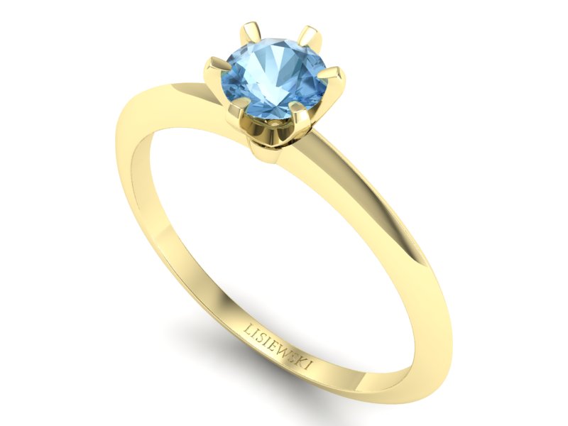 Złoty pierścionek z topazem żółte złoto - p16436ztp — zdjęcie 3
