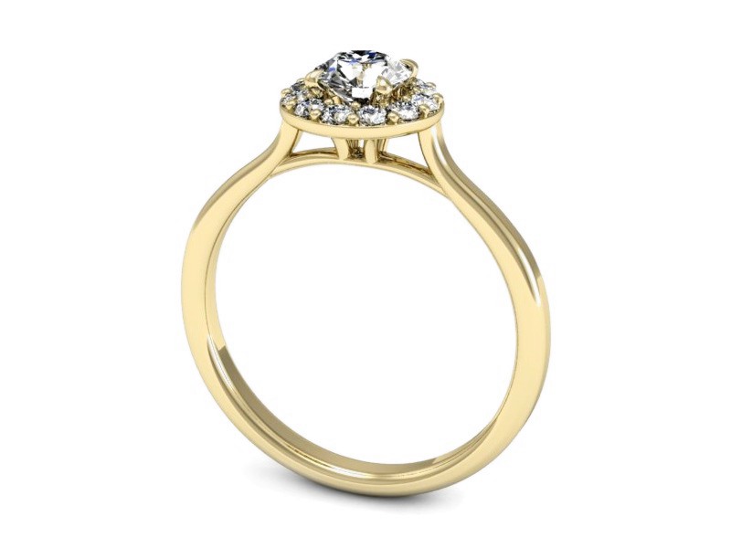 Złoty pierścionek z brylantami żółte złoto - p16438z — zdjęcie 3