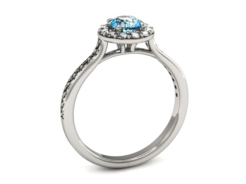 Pierścionek z topazem i brylantami białe złoto - p16439btp — zdjęcie 3