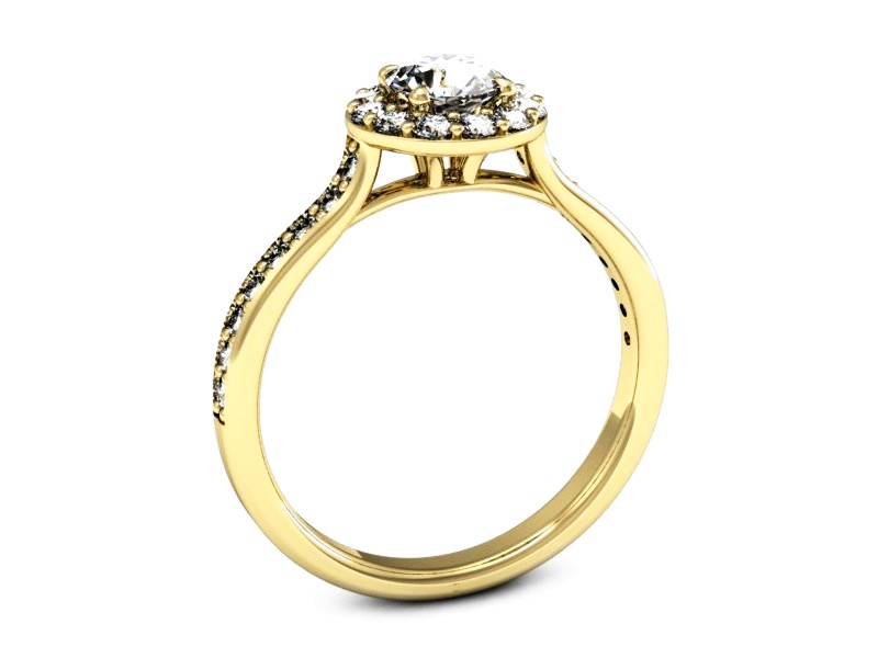 Złoty pierścionek z brylantami żółte złoto - p16439z — zdjęcie 3