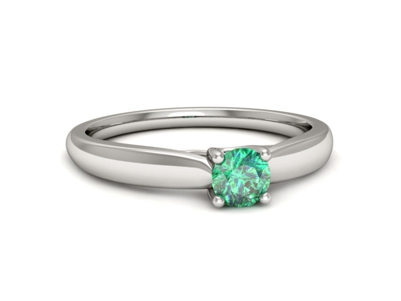 Złoty pierścionek ze szmaragdem i brylantami - p16442bsm — zdjęcie 3