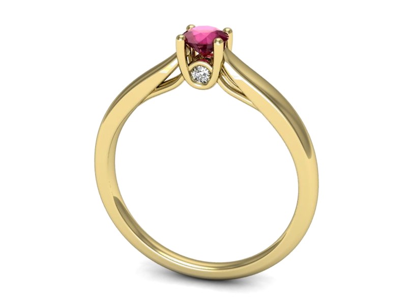 Pierścionek z rubinem i brylantami - p16442zr — zdjęcie 2