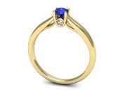 Złoty pierścionek z szafirem i diamentami - p16442zszc - 2