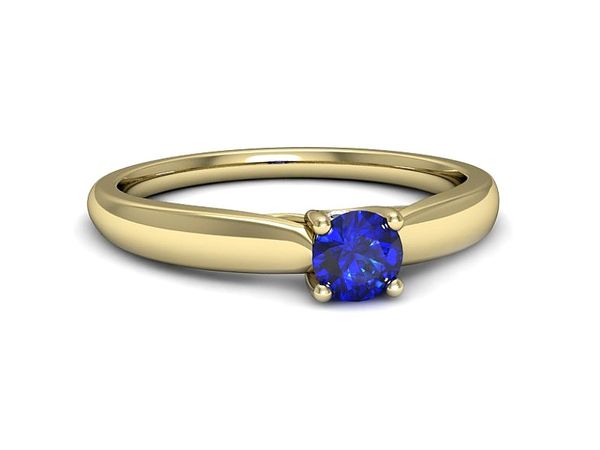 Złoty pierścionek z szafirem i diamentami - p16442zszc
