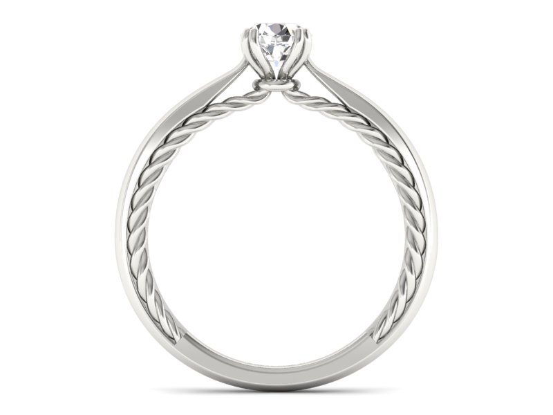 Złoty pierścionek z brylantem białe złoto - p16443b — zdjęcie 2