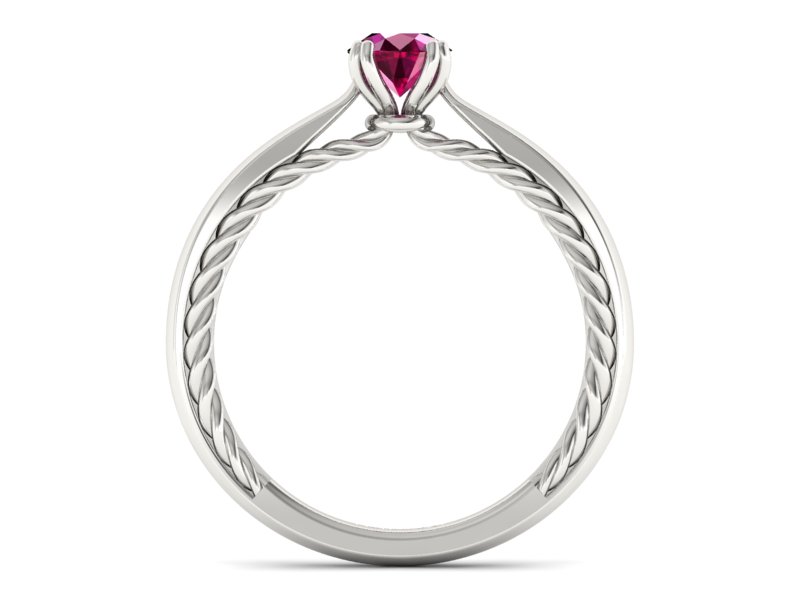 Złoty pierścionek z rubinem białe złoto - p16443br — zdjęcie 2