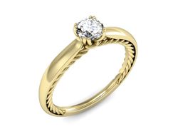 Pierścionek zaręczynowy z brylantem złoto 585 - p16443z