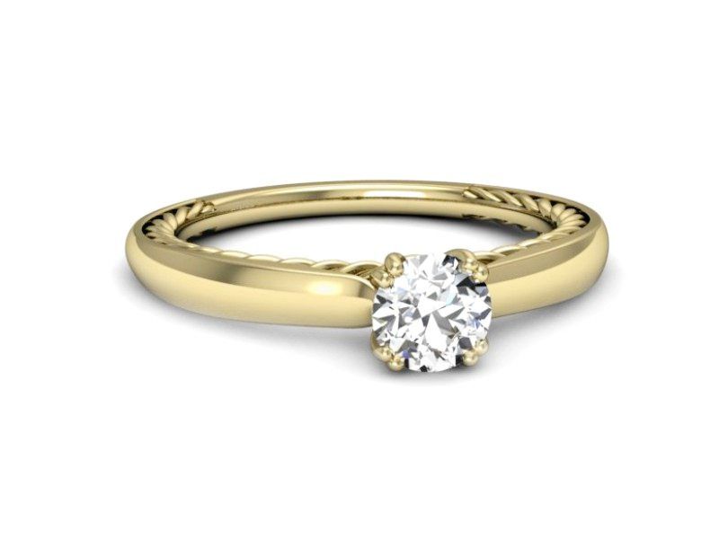 Złoty Pierścionek zaręczynowy z brylantem gold 14k złoto 585 - p16443z - 2
