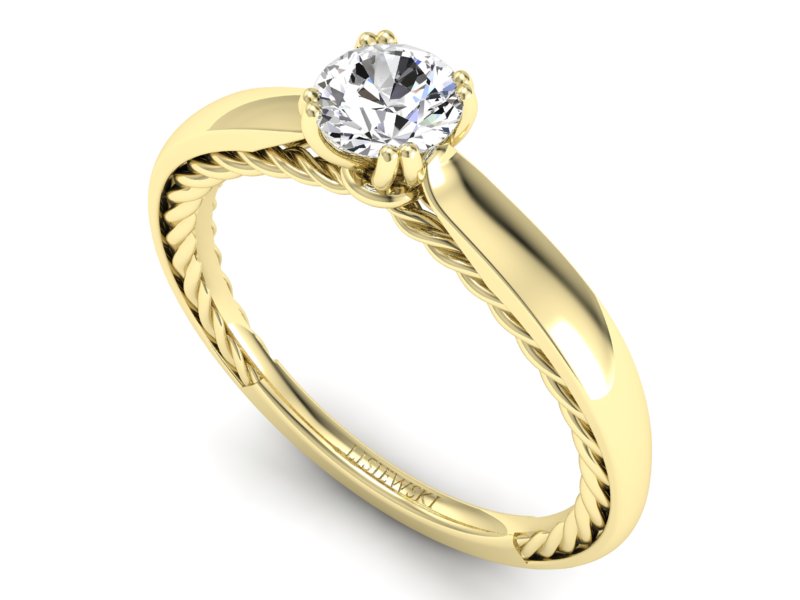 Pierścionek zaręczynowy z brylantem - p16443z — zdjęcie 3