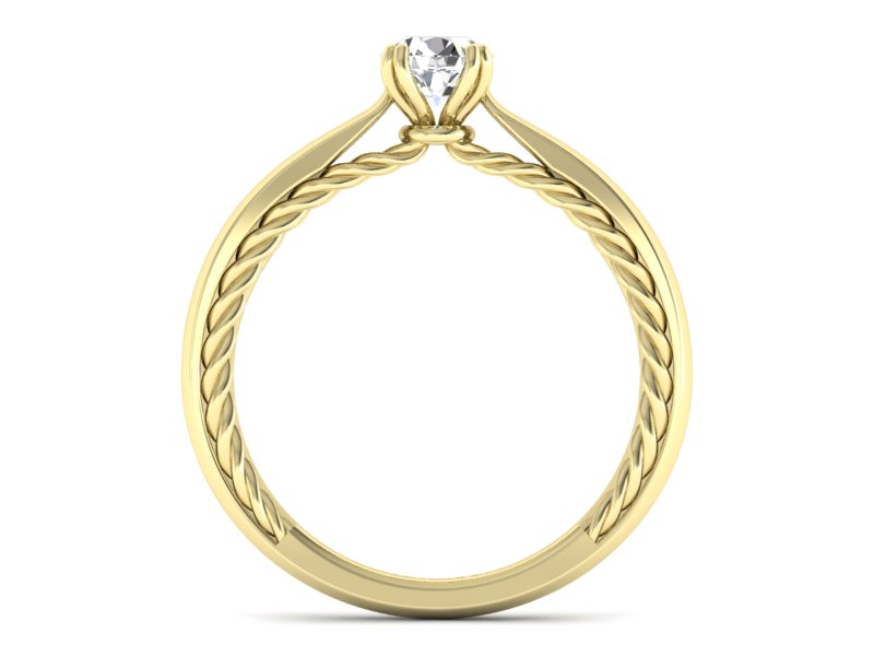 Pierścionek zaręczynowy z brylantem - p16443z — zdjęcie 2