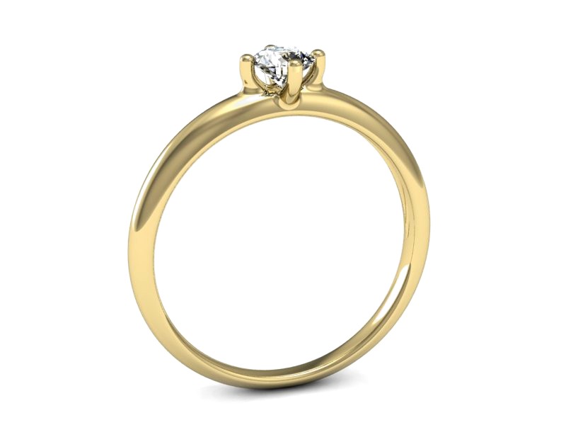 Złoty pierścionek z brylantem żółte złoto - p16444z — zdjęcie 3