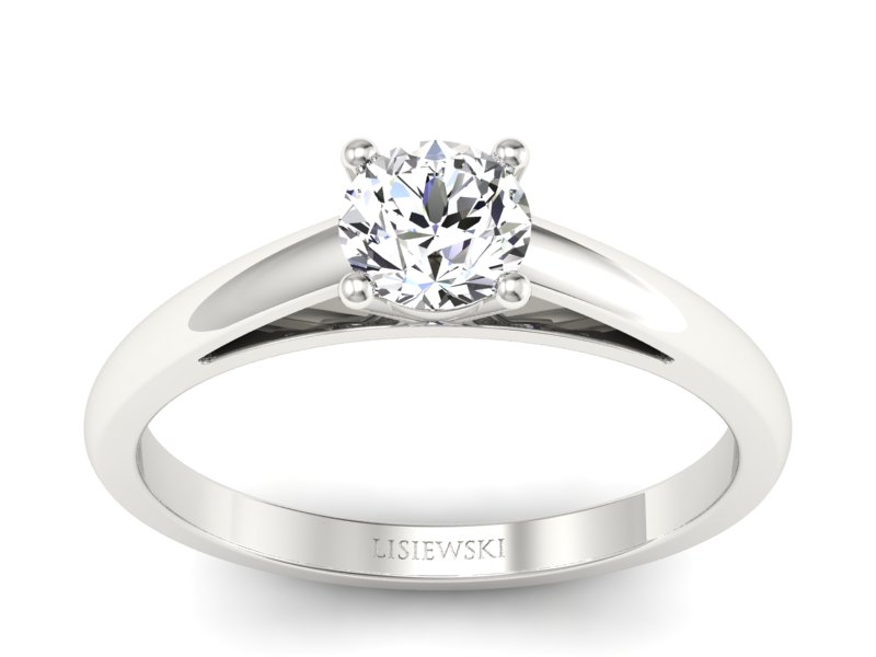 Złoty pierścionek z brylantem białe złoto - p16446b