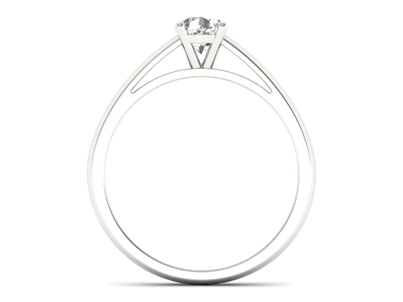 Złoty pierścionek z brylantem białe złoto - p16446b — zdjęcie 2