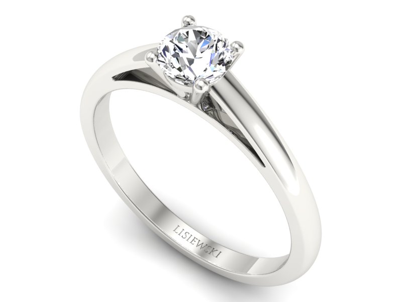 Złoty pierścionek z brylantem białe złoto - p16446b — zdjęcie 3