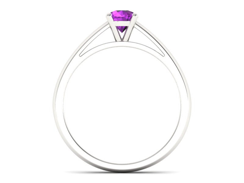 Złoty pierścionek z ametystem białe złoto - p16446bat — zdjęcie 2