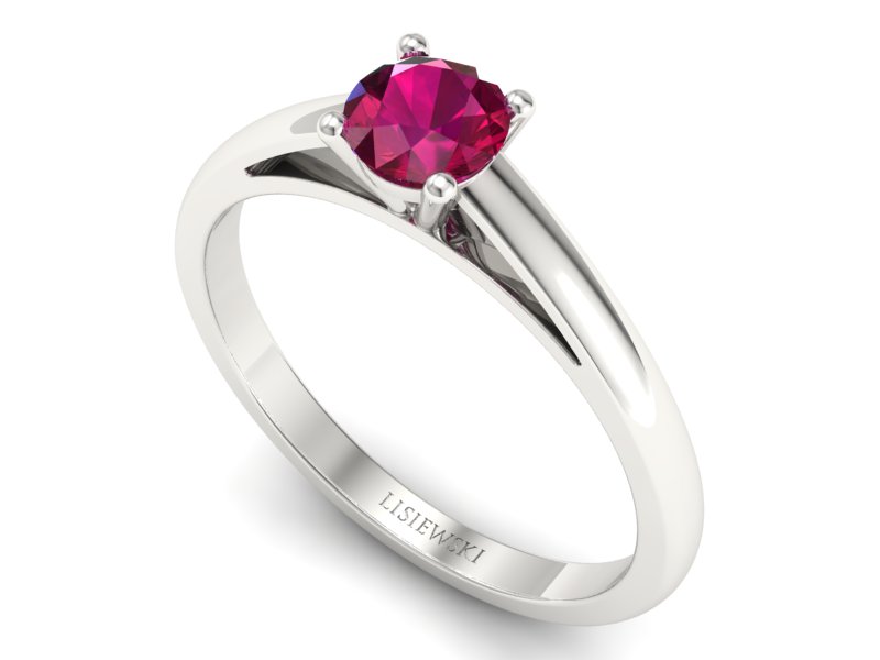 Złoty pierścionek z rubinem białe złoto - p16446br — zdjęcie 3