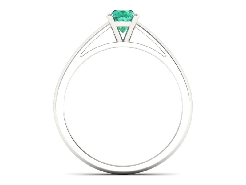 Złoty pierścionek ze szmaragdem białe złoto - p16446bsm — zdjęcie 2