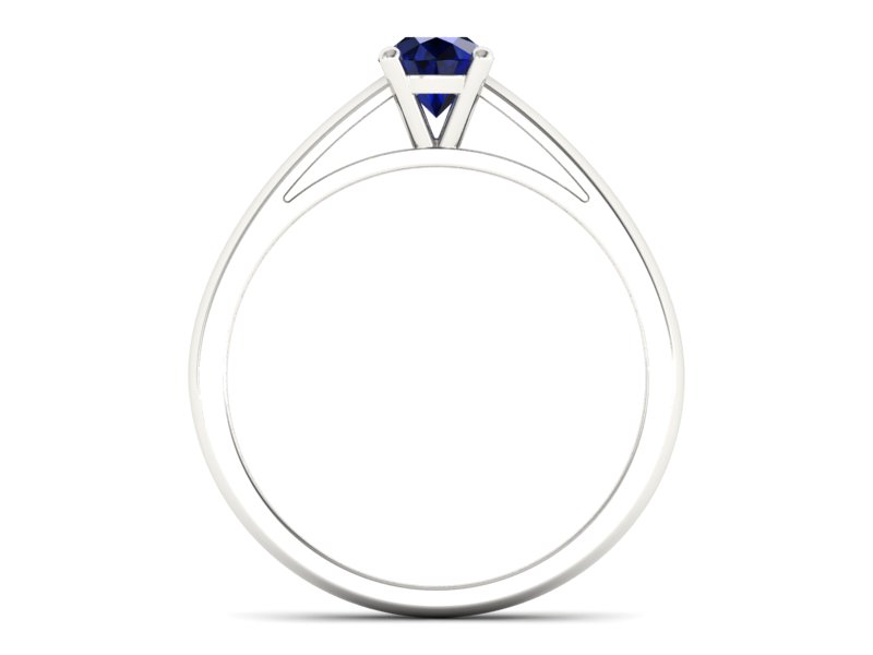 Złoty pierścionek z szafirem białe złoto - p16446bsz — zdjęcie 2