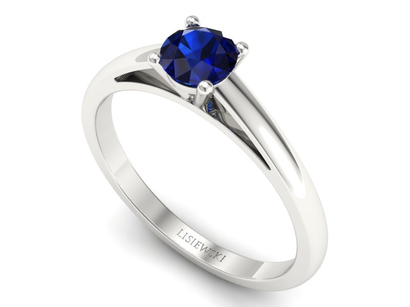 Złoty pierścionek z szafirem białe złoto - p16446bsz — zdjęcie 3